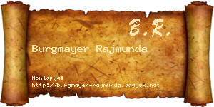 Burgmayer Rajmunda névjegykártya